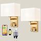 Bedside Wall Sconce+USB Charge Port, Modern Gold Wall Lamp+on/Off Switch