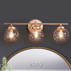 Bela Modern Gold 3-Light Bathroom Vanity Lights Globe Glass Gold L20x W 6.5x H