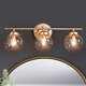 Bela Modern Gold 3-Light Bathroom Vanity Lights Globe Glass Gold L20x W 6.5x H