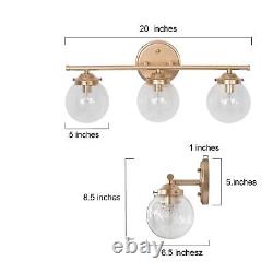 Bela Modern Gold 3-Light Bathroom Vanity Lights Globe Glass Gold L20x W 6.5x H