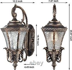 Black and Gold Sconces Wall Lighting, 20.87 H Exterior Wall Light Fixture