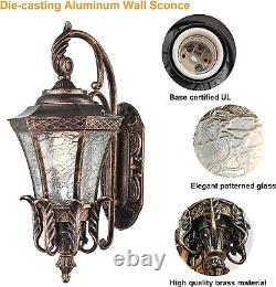 Black and Gold Sconces Wall Lighting, 20.87 H Exterior Wall Light Fixture