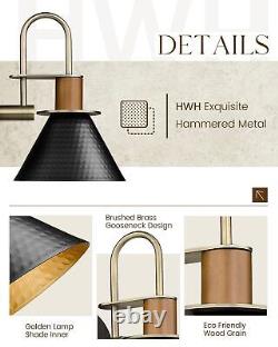 Black and Gold Wall Sconces, HWH Industrial Sconces Wall Lighting Indoor Vani