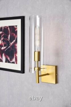 Brass Dining Room Bedroom Bathroom Wall Sconce Glass Shade Lighting Fixtures 17