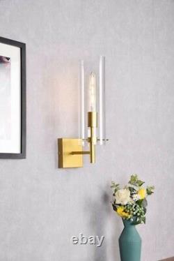 Brass Dining Room Bedroom Bathroom Wall Sconce Glass Shade Lighting Fixtures 17