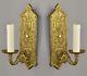 Brass Tudor Revival Wall Sconces c1930 TWO PAIR AVAILABLE Vintage Antique Gold
