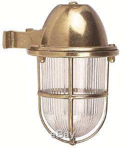 Brass Wall Sconce Lights, Indoor Outdoor Nautical Lights. IP 64, Height 22 cm