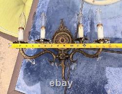 Brass Wall Sconce-SPANISH REVIVAL Wall Sconce-2 Arm Wall Sconce-Electric