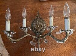 Brass Wall Sconce-SPANISH REVIVAL Wall Sconce-2 Arm Wall Sconce-Electric