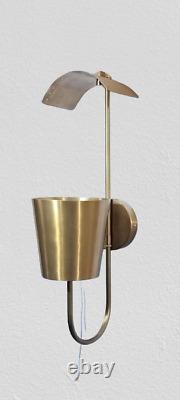 Brass Wall Sconce Single Light 1950 Italian Style Mid Century elegant Wall Lamp