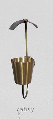 Brass Wall Sconce Single Light 1950 Italian Style Mid Century elegant Wall Lamp