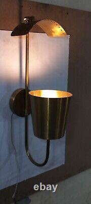 Brass Wall Sconce Single Light 1950 Italian Style Mid Century elegant Wall Lamp