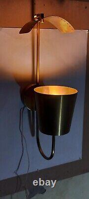 Brass Wall Sconce Single Light 1950 Italian Style Mid Century elegant Wall Lamp