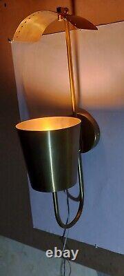 Brass Wall Sconce Single Light 1950 Italian Style Mid Century elegant Wall Lamp