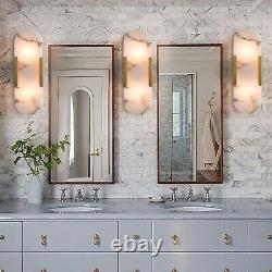 Brass Wall Sconces, Natural Alabaster Wall Light Fixtures, Gold Vanity Light F