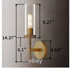 Brass knurled Wall Sconces Set of Two, 14 Sconces Wall Lighting Indoors, Gol