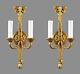 Bronze French Regency Sconces c1950 Vintage Antique Restored French Style Wall
