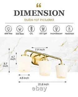 Brushed Gold Bathroom Vanity Light, Farmhouse Brass Sconces Wall Lighting with M