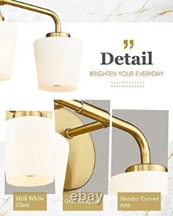 Brushed Gold Bathroom Vanity Light, Farmhouse Brass Sconces Wall Lighting with M