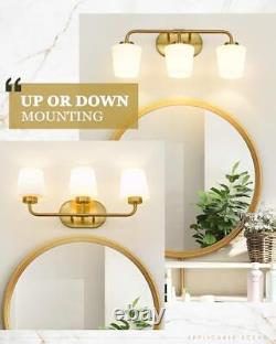 Brushed Gold Bathroom Vanity Light, Farmhouse Brass Sconces Wall Lighting with M