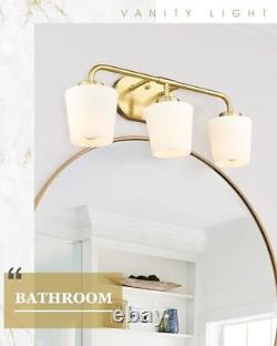 Brushed Gold Bathroom Vanity Light, Farmhouse Brass Sconces Wall Lighting with M