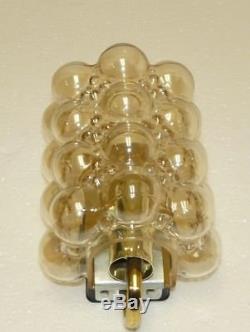 Bubble glass wall sconce, H. Tynell for Limburg, mid century, amber
