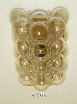 Bubble glass wall sconce, H. Tynell for Limburg, mid century, amber