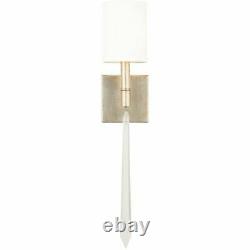 Capital Lighting Gwyneth White Fabric with Crystal Torchiere Wall Sconce Fixture