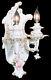 Capodimonte Made in Italy Wall Light Sconce 2 Lights White & Gold Finish -New
