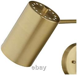 Carla Brushed Brass Down-Light Swing Arm Plug-In Wall Lamps Set of 2
