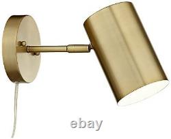 Carla Polished Brass Down-Light Plug-In Wall Lamps Set of 2