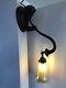 Cast Iron Weighted Wall Light Sconce Copper & Iron colored Art Deco & Gold Shade