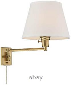 Clement Antique Brass Plug-In Swing Arm Wall Lamp Set of 2