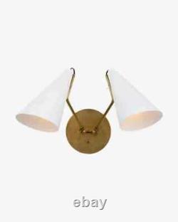 Clemente Double wall Sconce Antique Brass Brushed Finish Stilnovo sputnik ligh