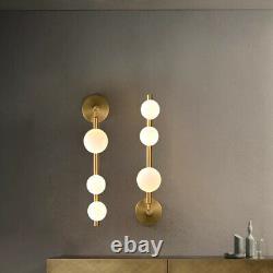 Contemporary 3 Heads Wall Sconce Globe Glass Shade Wall Light Fixture Indoor