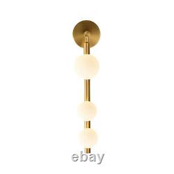 Contemporary Gold Vertical Design Wall Lamp White Glass Shade Wall Sconce Light