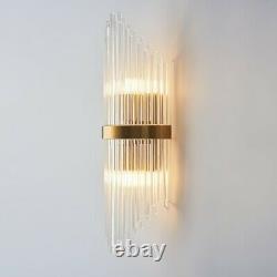Contemporary Indoor Wall Sconce Vanity Light Glass Rod Hallways Bedroom Fixture
