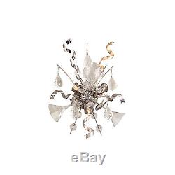 Corbett Lighting Party All Night 3-light Wall Sconce-Silver, Gold Leaf, Clear