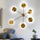 Creative Modern Metal Brass 6Arm LED Light Sputnik Wall Sconce Fixture Wall Lamp