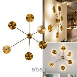 Creative Modern Metal Brass 6Arm LED Light Sputnik Wall Sconce Fixture Wall Lamp