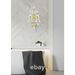 Crystal And Gold Foyer Dining Living Room Bedroom Wall Sconce 5 Light 29