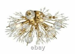 Crystal Glass Wall Sconce Gold Sputnik Modern Living Room Bedroom 4 Light 19