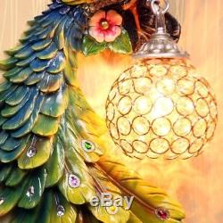 Crystal Gold Peacock Wall Lamp Home Lighting Fixture Resin Wall Sconce Modern