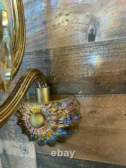 Crystal Wall Lamp Sconces Handmade Gold Arm Smoky Color 1 light Lamp Fixture