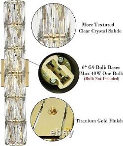 Crystal Wall Sconce 6-Light Wall Mounted Light Modern Gold Sconce Wall Light
