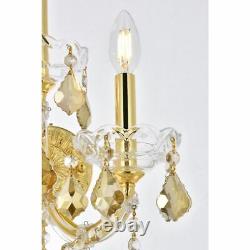 Crystal Wall Sconce Dining Room Bedroom Gold and Golden Teak 3 Light Fixture 22