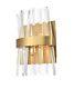 Crystal Wall Sconce Modern Satin Gold Dining Room Bedroom Bathroom 2 Light 8