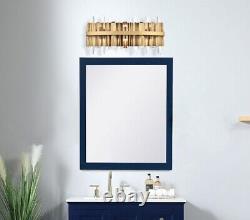 Crystal Wall Sconce Modern Satin Gold Vanity Foyer Bedroom Bathroom 6 Light 24