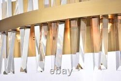 Crystal Wall Sconce Modern Satin Gold Vanity Foyer Bedroom Bathroom 8 Light 24