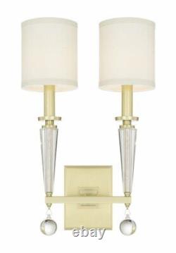 Crystorama Lighting 8102-AG Paxton Two Light Wall Sconce-Antique Gold Finish